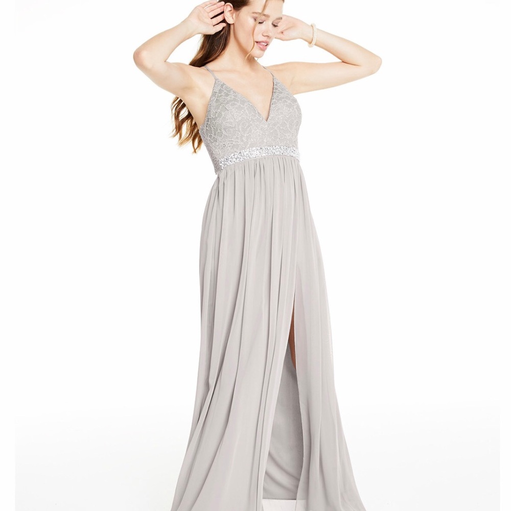 Lace & Chiffon Gown - Picture 1 of 5